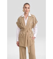 FTZ Women Kadın Lazer Kesim Motifli İkili Takım Takım Beige 31349
