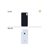 iPhone XS Gümüş Renk Arka Kapak Arka Cam Batarya Kapağı Lazer Kesim Kapak Pil Kapağı