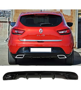 Renault Clio 4 Difüzör Parlak Siyah Egzoz Görünüm 2012 2013 2014 2015 2016 Arka-difizör-bodykit-ek