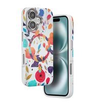 Onegif İphone 16 Flower Series Magsafe Kapak - Beyaz