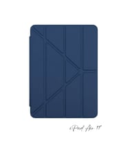 iPad Air 11 inç 6. Nesil Uyumlu Kalem Bölmeli Akıllı Trifolding Tablet Kılıfı (Lacivert)