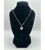 Arnes Jewelry Çelik Zirkon Taşlı Kalpli Kolye (Gümüş)