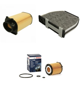 Bosch Filtre Bakım Seti Mercedes E250 W212 2010-2016 211 Beygir Benzin Hava + Yağ f. + Polen Filtre Sardes