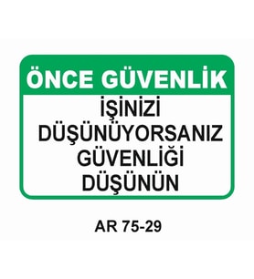 İŞ GÜVENLİĞİ UYARI LEVHASI 1 ADET PVC 21 X 29CM
