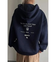 Calm Baskılı Oversize Sweatshirt (Lacivert)