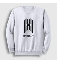 Presmono Unisex Beyaz Logo K-Pop Monsta X Sweatshirt 274649tt (Beyaz)