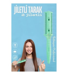 ModaCar 2 Jiletli Tarak Saç İnceltme Saç Kırığı İçin Jiletli Tarak Solingen Professional