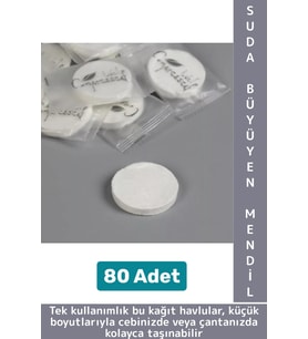 Gündelik Cep Çanta Boy Ofis Seyahat Hijyenik Tek Kullanım Suda Büyüyen Sıkıştırılmış Mendil 80 Adet