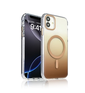 Apple iPhone 11 Uyumlu Kılıf M-safe Şarj Özellikli Transparan Renk Geçişli Zore Toros Kapak (Gold)