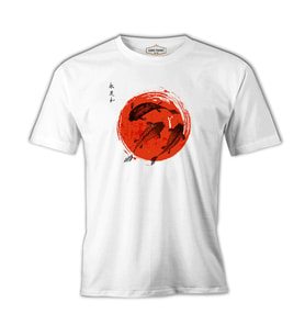 Japon - Koi Beyaz Erkek Tshirt