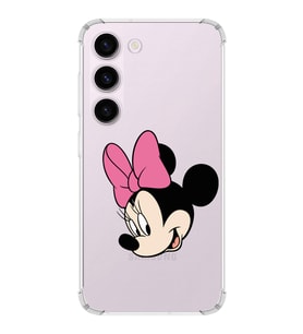 Samsung Galaxy S23  Köşe Korumalı Antişok Kapak Minnie Mouse Tasarımlı Şeffaf  Kılıf