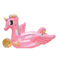 120 cm Simli Pembe Unicorn Şişme Deniz Havuz Simiti, Havuz Yatağı, Hayvan Figürlü Havuz Oturağı 