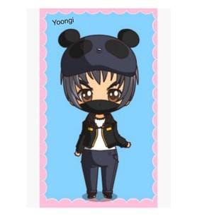 Bts Chibi Yoongi Tablo Ahşap Poster Dekoratif Kod3443