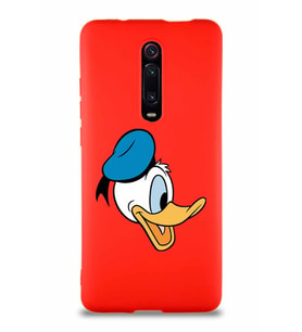 Xiaomi Redmi K20 Soft Premier Kapak Donald Duck-F Tasarımlı Silikon Kılıf - Kırmızı (Şeffaf)