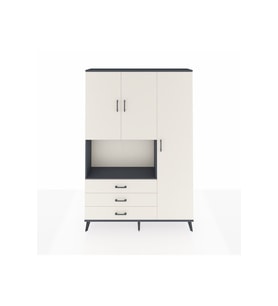 Arges Gardrop 7 Raflı 3 Çekmeceli 3 Kapaklı 132x30x195 Antrasit-Aytaşı