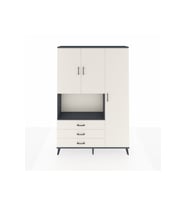 Arges Gardrop 7 Raflı 3 Çekmeceli 3 Kapaklı 132x30x195 Antrasit-Aytaşı