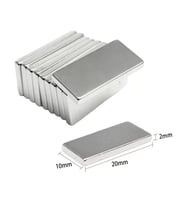 50 Adet 20x10x2 Mm Neodyum Mıknatıs Köşeli Magnet N35 Nikel Kaplama Güçlü Kaliteli Dayanıklı