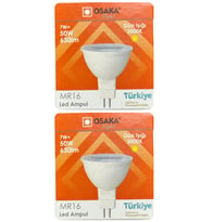 (2 Adet) Osaka 7W (50W) Sarı Işık (3000K) G4 Duylu (İğne Bacak) Led Çanak Ampul