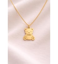 Kişiye Özel Teddy Bear Kolye 925K Gümüş (Gold)
