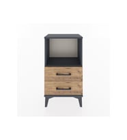 Arges Komodin Tek Raflı 2 Çekmeceli 44x30x80 Antrasit-Çam