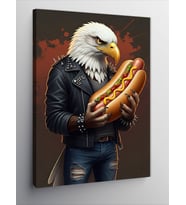 Kanvas Tablo Hotdog Tutan Kartal