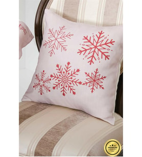 Kartanesi Baskılı Kumaş Beje Kırmızı Kırlent Kılıfı 45x45 Cm Ikili -1437