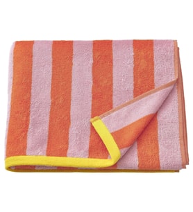 IKEA SLAN-HOSTMAL turuncu-pembe 70x140 cm banyo havlusu (Çizgili Turuncu)