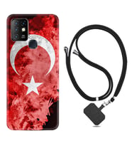 INFINIX Hot 8 9 10 11S Hot 10 Play 10T Kılıf Boyun Askılı Silikon Şanlı Türk Bayrağı 3 1395