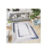 Rovigo Home Dijital Baskı Yıkanabilir Kaymaz Taban Salon Halısı RVG0404 (Mavi)
