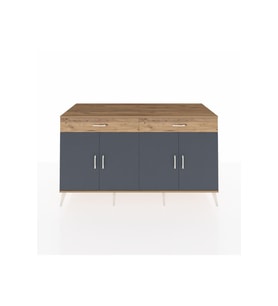 Kronos Konsol 4 Raflı 2 Çekmeceli 4 Kapaklı 176x59x99 Çam-Antrasit/Çam