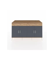 Kronos Konsol 4 Raflı 2 Çekmeceli 4 Kapaklı 176x59x99 Çam-Antrasit/Çam