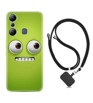 Infınix Hot 20i Kılıf Resimli Boyun Askılı İpli Desenli Silikon Series Green 1832