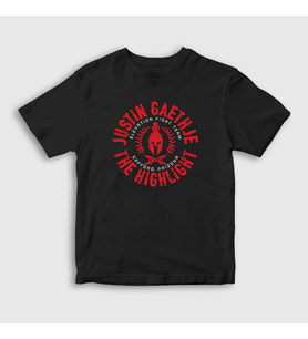 Presmono Unisex Çocuk Siyah Highlight Ufc Mma Justin Gaethje T-Shirt 480502tt