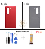 Infinix Hot 50 Pro Plus Kırmızı Uyumlu Arka Kapak + Yapıştırıcı ve Vida Seti Arka Cam Lazer Kesim