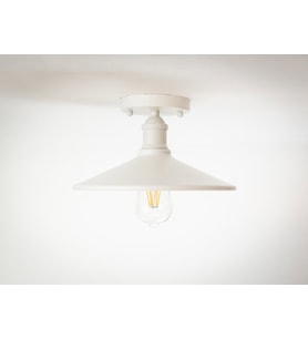 RİOLİGHT RETRO12,RUSTİK MUTFAK,ODA,KOLİDOR İÇİN TEKLİ METAL SARKIT PLOFONYER AVİZE ÇAP:28CM (Beyaz)