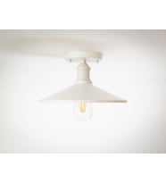 RİOLİGHT RETRO12,RUSTİK MUTFAK,ODA,KOLİDOR İÇİN TEKLİ METAL SARKIT PLOFONYER AVİZE ÇAP:28CM (Beyaz)