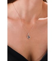 14 K White Gold Kaplama 925 Ayar 100 Dilde Seni Seviyorum Kalp Kolye