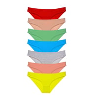 7 adet Süper Eko Set Likralı Kadın Slip Külot Çok Renkli