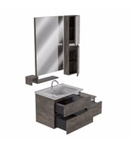 BELİNZA STEPS BANYO DOLABI TAKIMI VİZON 105 CM (Karışık)