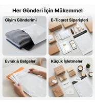 Beyaz Cepsiz Kargo Poşeti 35x45+5 cm 100 Adet 100 Mikron Orta Boy Kalın İç Göstermez