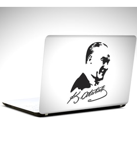 Mustafa Kemal Atatürk İmza Laptop Sticker 14 inch (35X26CM)