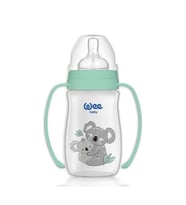 Wee Baby Safari Kulplu PP Biberon 250 ml 0-6 ay Yeşil (no:2 geniş ağızlı biberon