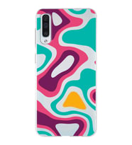 Samsung Galaxy A50s  Kapak Renkli Desen Tasarımlı Şeffaf Silikon Kılıf