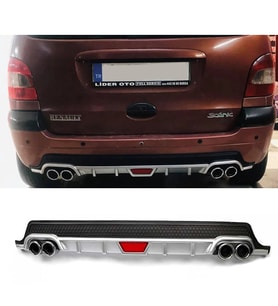 Renault Scenic 1 Gri Difüzör Difizör Yuvarlak Egzoz Görünüm Kulaklı Tip 1997-2003