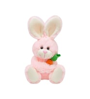Sevimli Tavşan Peluş Organik Kumaş 15 cm (Pembe)