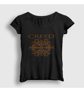 Presmono Kadın Siyah Band Müzik Creed T-Shirt 526492tt