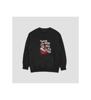 Unisex Siyah Yılbaşı Noel Style Baskılı Oversize Kapşonsuz Sweatshirt (Siyah)