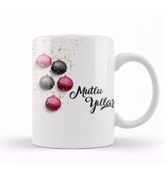 Mutlu Yıllar Noel  Topları Kupa Bardak Porselen