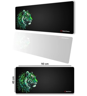 SonicTouch UltraGrand Siyah Neon Yeşili Kaplan Dikişsiz Xxl Gaming Oyuncu Klavye Mouse Pad 40x90Cm