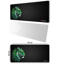 SonicTouch UltraGrand Siyah Neon Yeşili Kaplan Dikişsiz Xxl Gaming Oyuncu Klavye Mouse Pad 40x90Cm